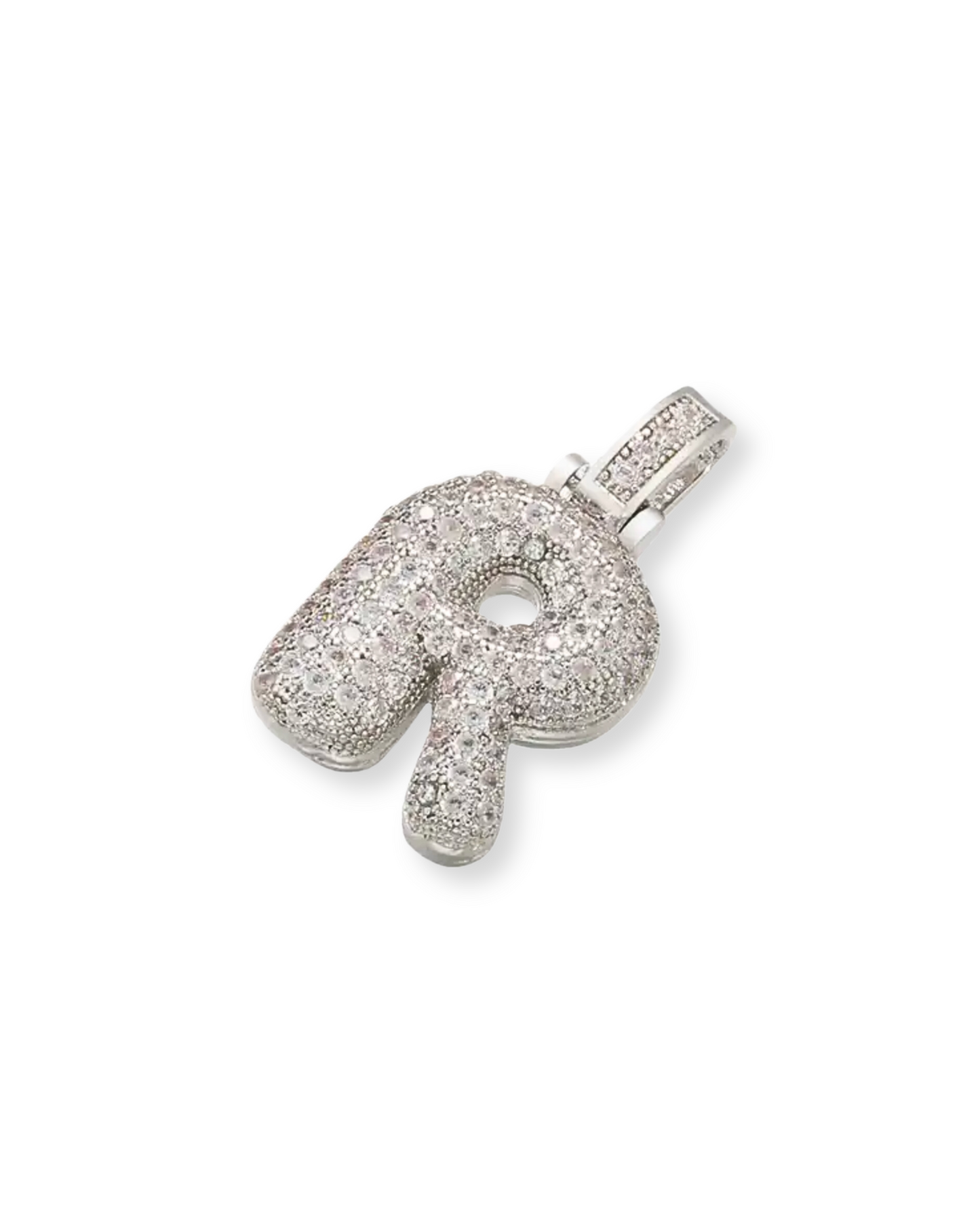 STANDARD BALLOON INITIAL NECKLACE SILVER