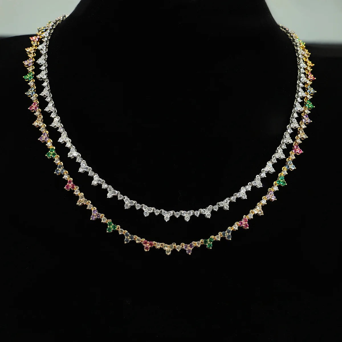 PASTEL RAINBOW TENNIS NECKLACE