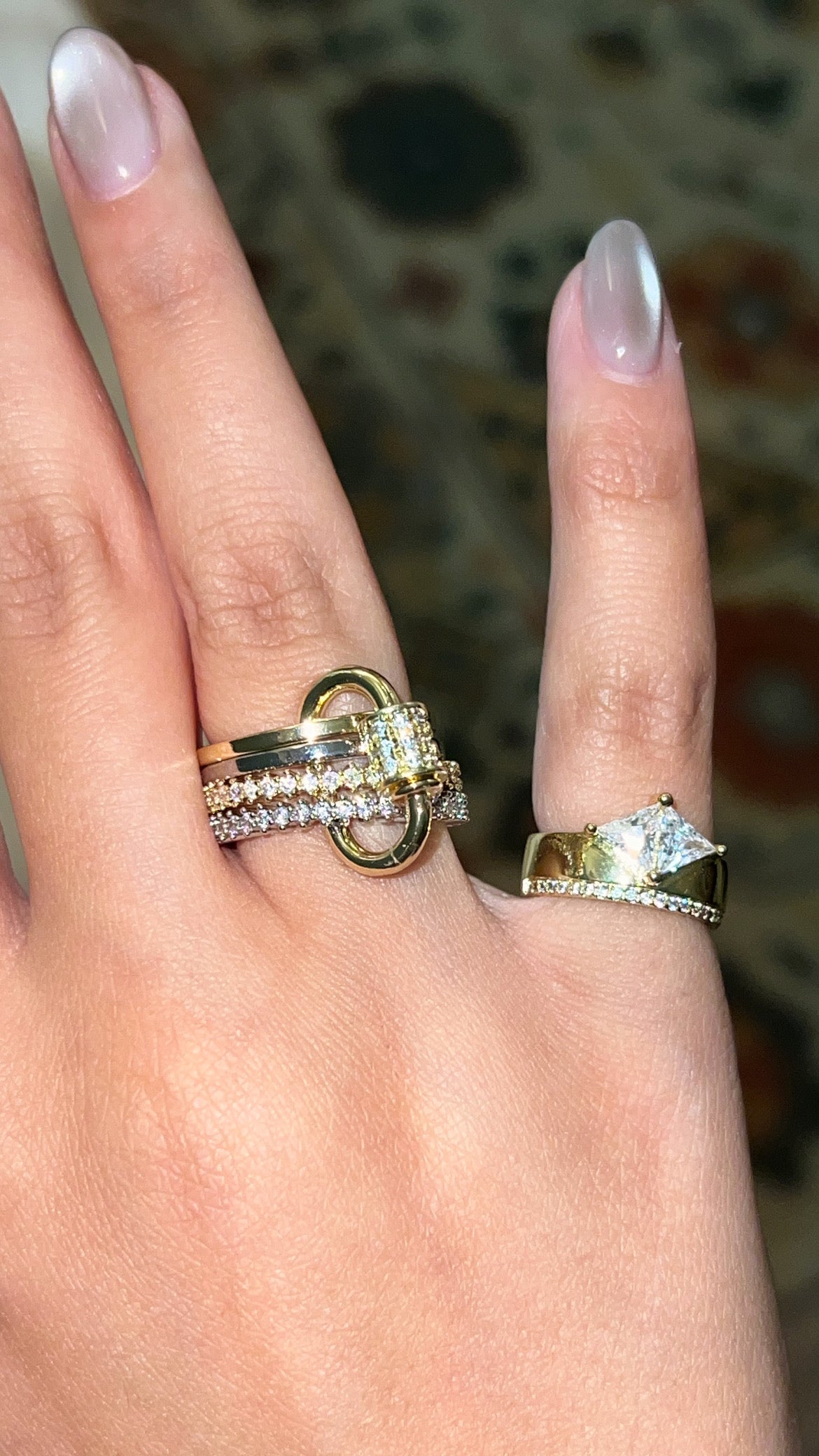 GOLDEN PRISM PINKY RING