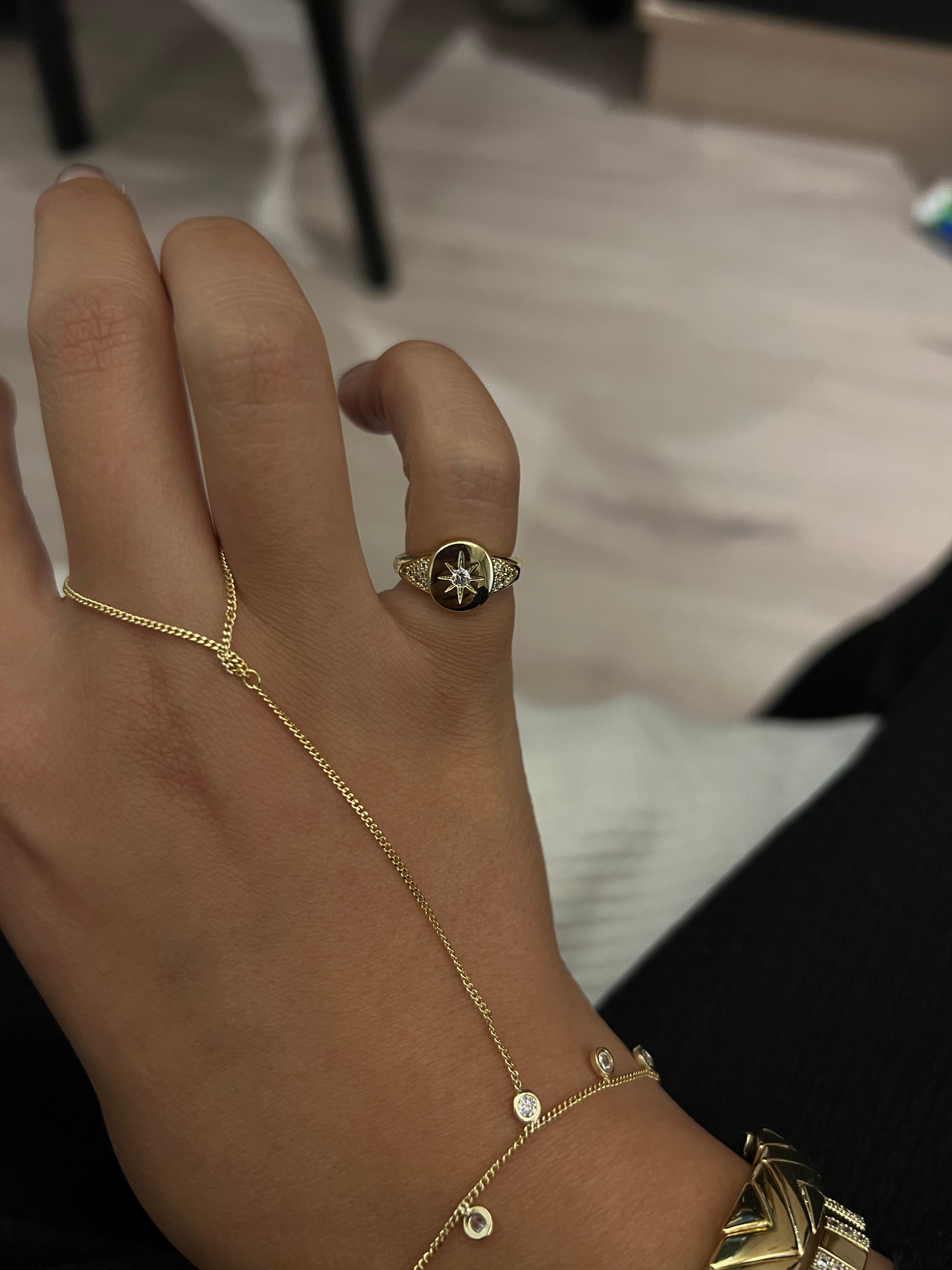 NORTH STAR PINKY RING