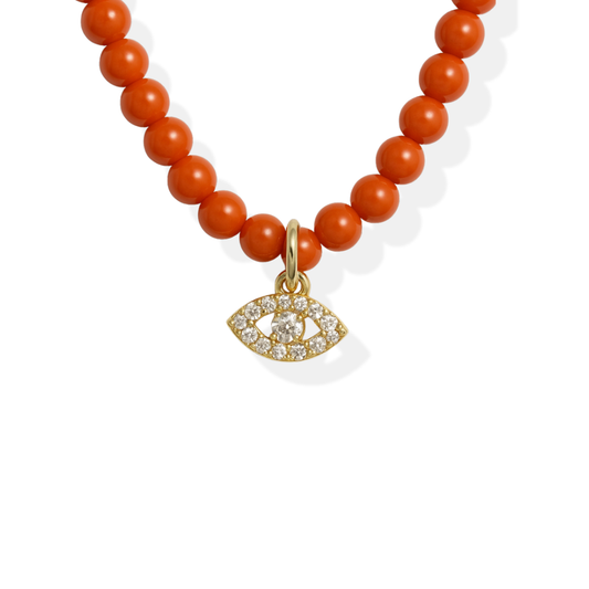 Radiant Coral Eye Necklace