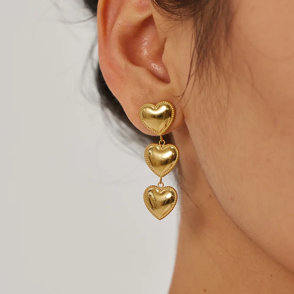 THREE OF HEARTS EARRINGS
